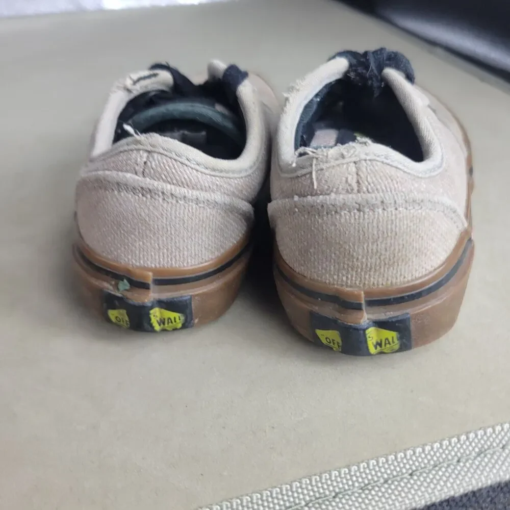 Vans Shoes Boys Size 11.5 Brown Lace Up Walking Low Top Man Made Comfort Sneaker